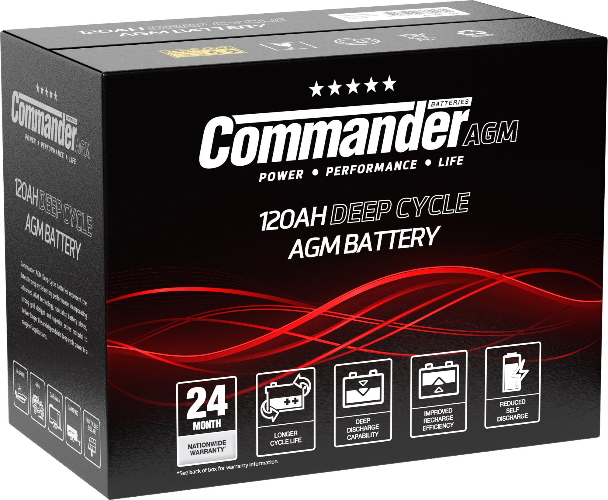 Commander AGM Deep Cycle Battery 120AH